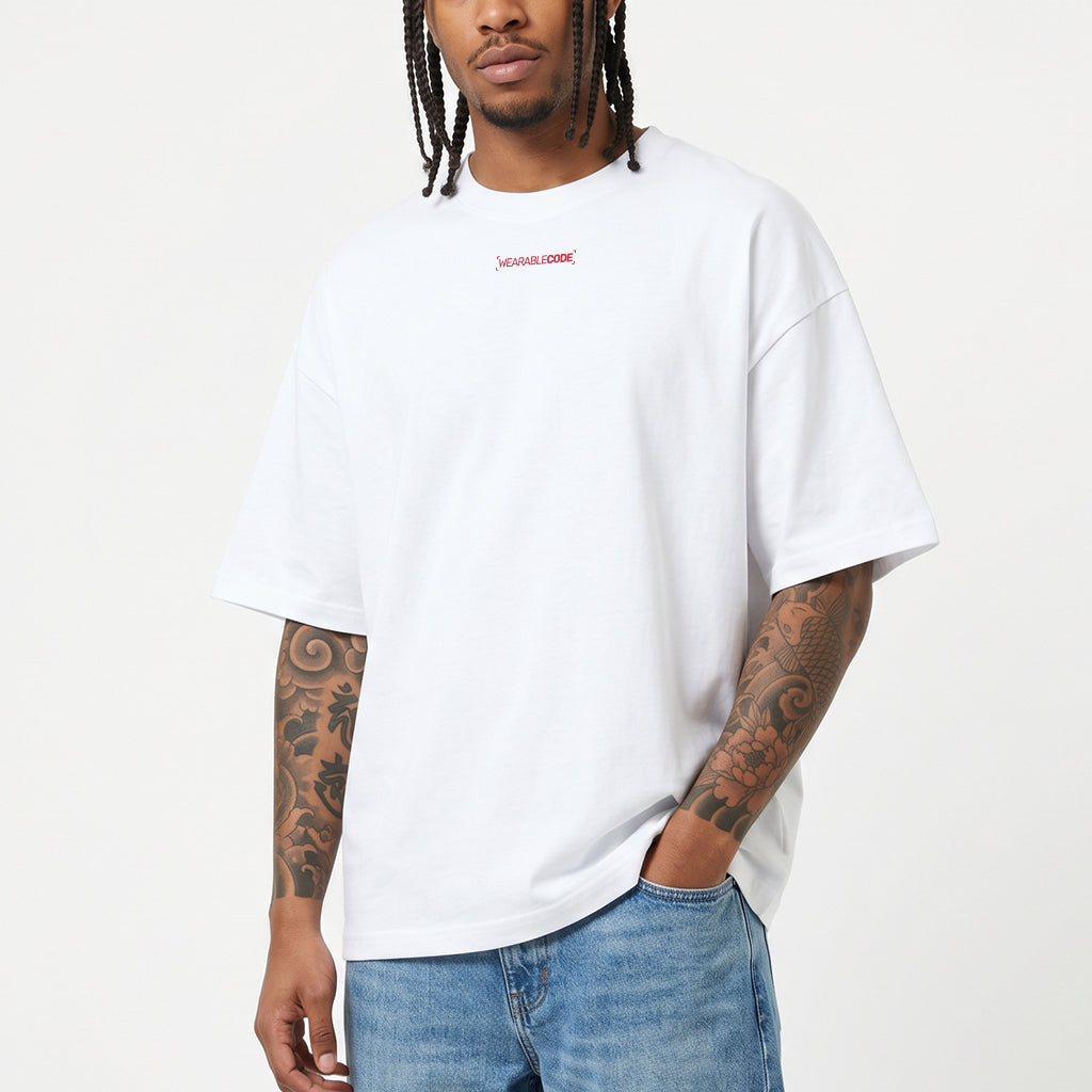 USA Flag QR Loose Boxy Tee - Funny QR Code T-Shirt | WearableCode