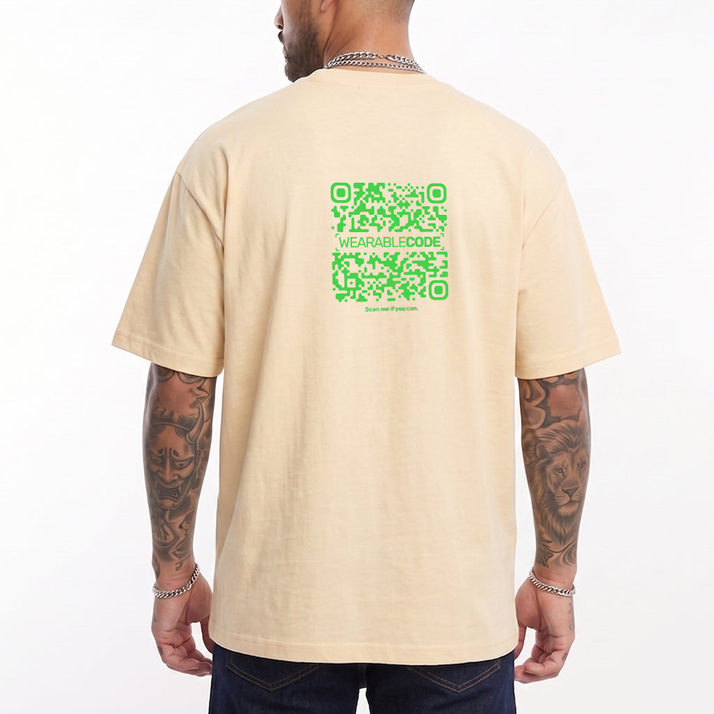 Ape Mid Finger QR Loose Boxy Tee - Funny QR Code T-Shirt | WearableCode
