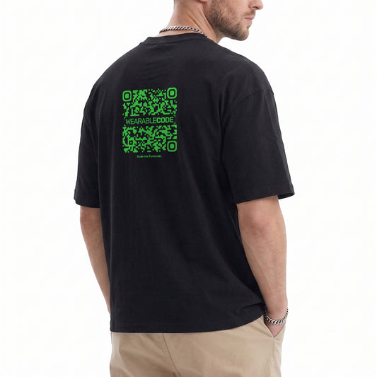 Ape Mid Finger QR Loose Boxy Tee - Funny QR Code T-Shirt | WearableCode