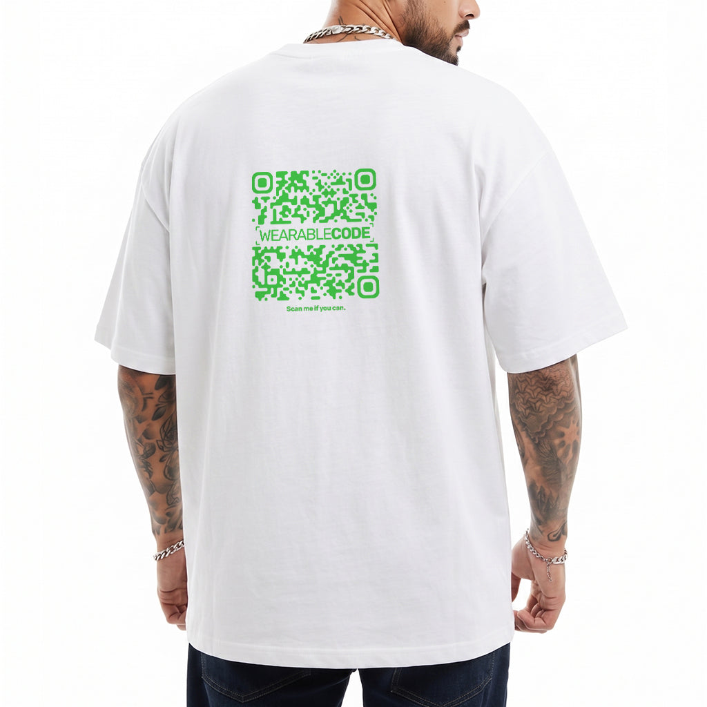 Ape Mid Finger QR Loose Boxy Tee - Funny QR Code T-Shirt | WearableCode