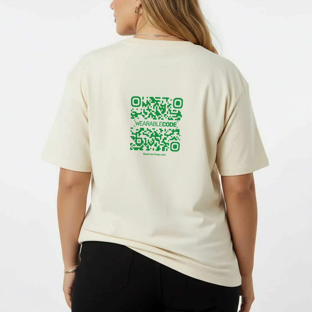 Brazil Flag QR Loose Boxy Tee - Funny QR Code T-Shirt | WearableCode