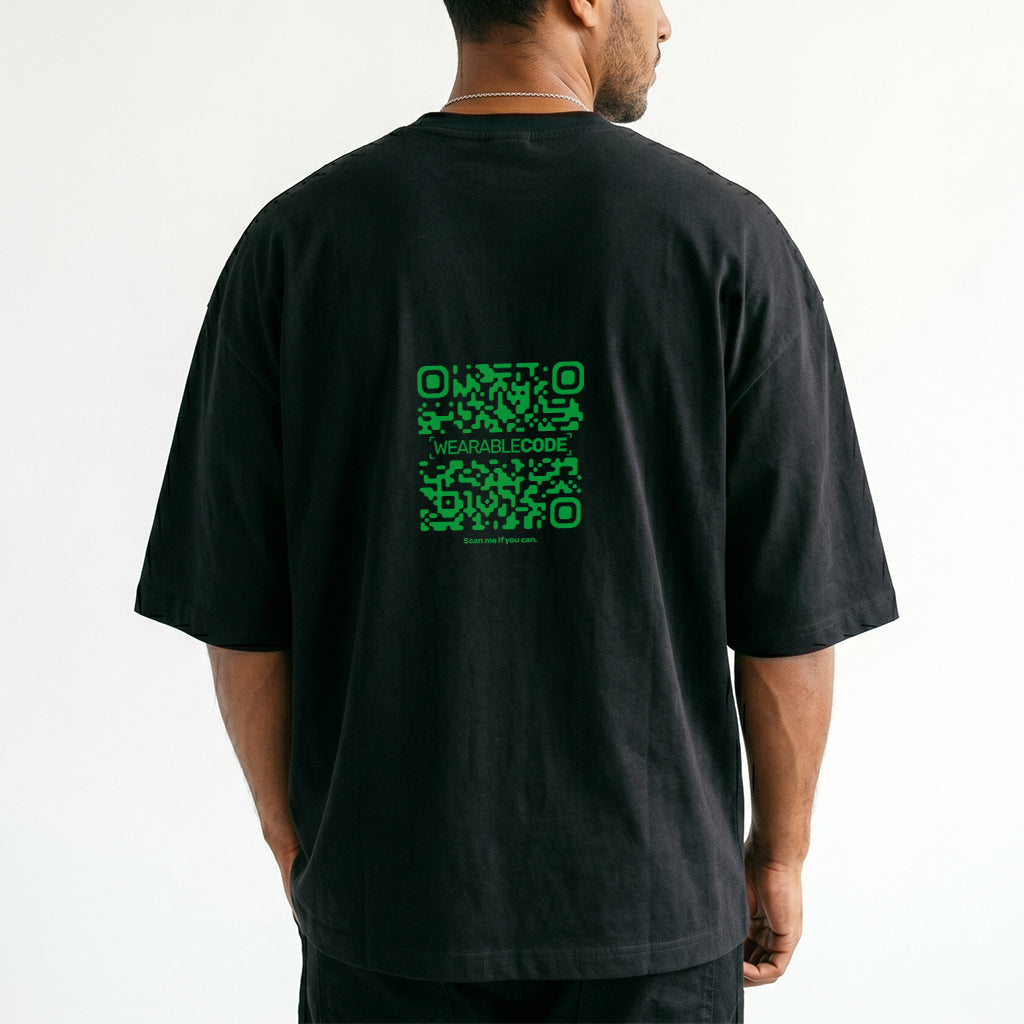 Brazil Flag QR Loose Boxy Tee - Funny QR Code T-Shirt | WearableCode