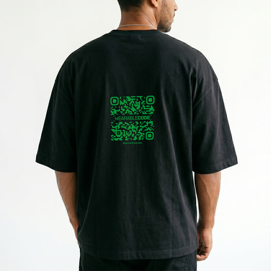 Brazil Flag QR Loose Boxy Tee - Funny QR Code T-Shirt | WearableCode