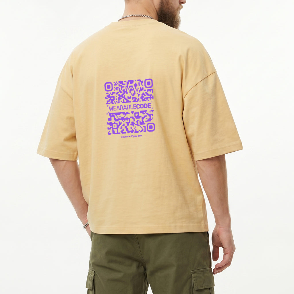 Bubbles QR Loose Boxy Tee - Funny QR Code T-Shirt | WearableCode