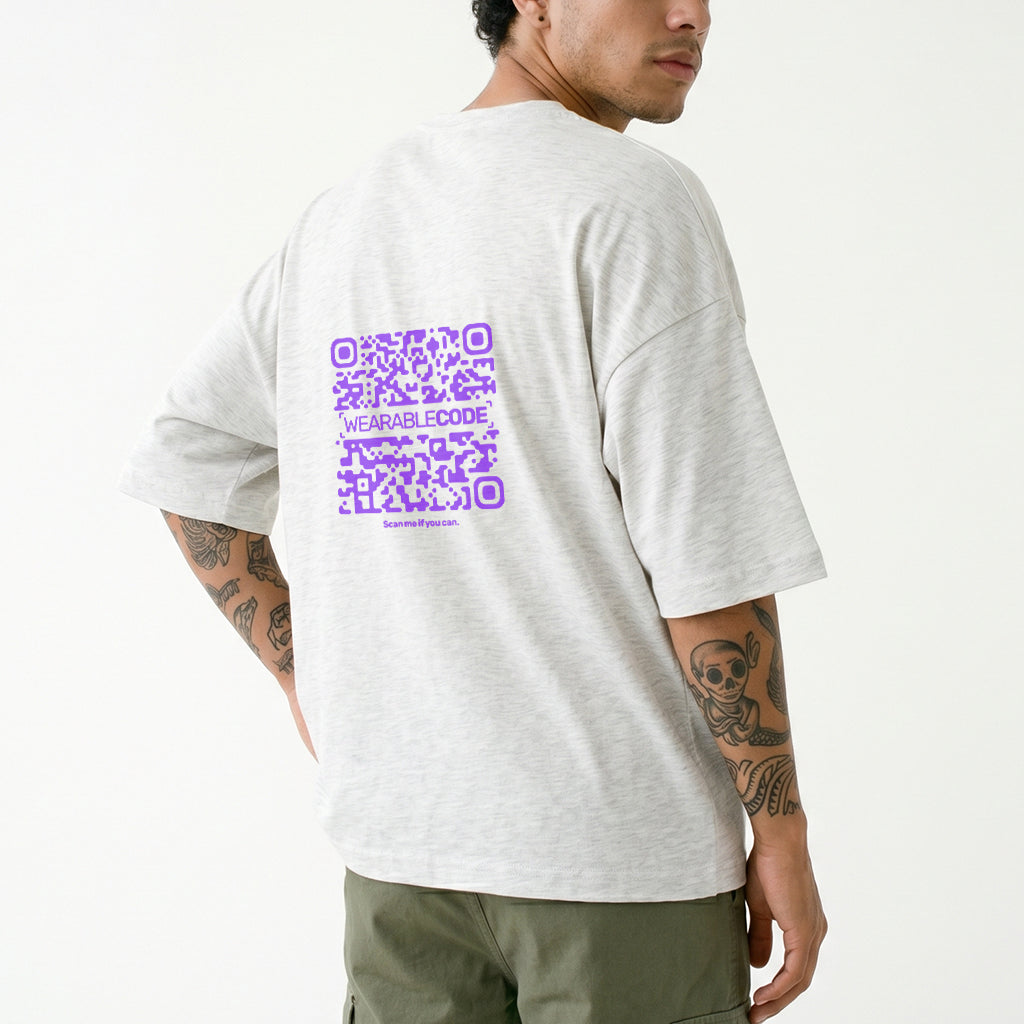 Bubbles QR Loose Boxy Tee - Funny QR Code T-Shirt | WearableCode