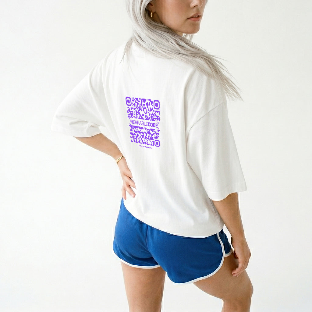 Bubbles QR Loose Boxy Tee - Funny QR Code T-Shirt | WearableCode