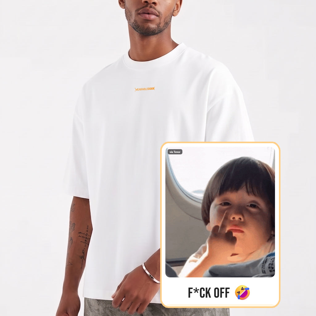 F OFF Kid QR Loose Boxy Tee - Funny QR Code T-Shirt | WearableCode