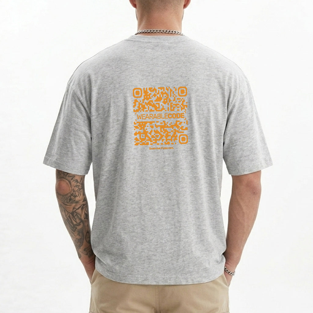 F OFF Kid QR Loose Boxy Tee - Funny QR Code T-Shirt | WearableCode