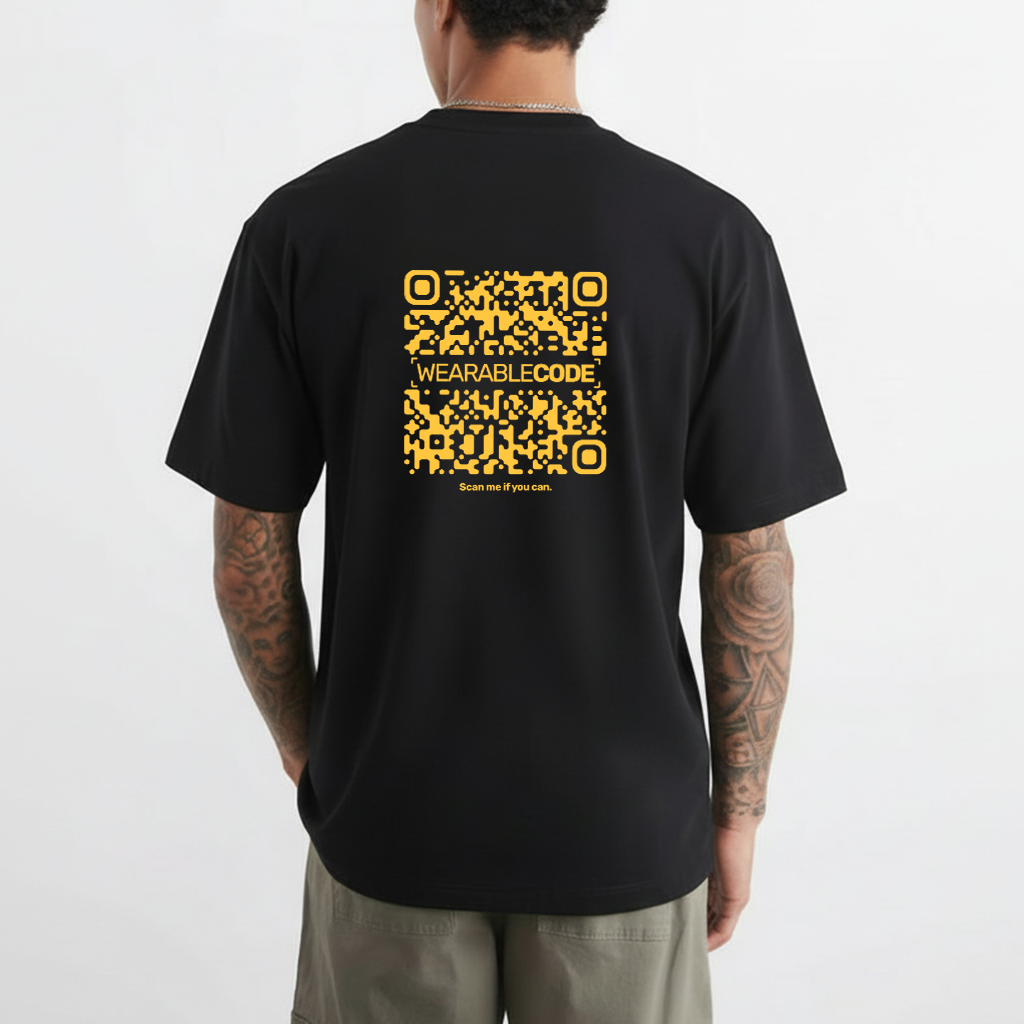 Flappy Bird Game QR Oversized T-Shirt