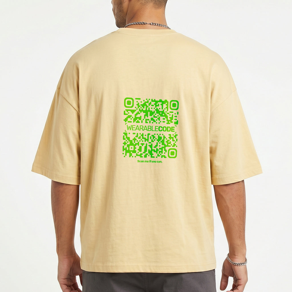 Flappy Code QR Loose Boxy Tee - Funny QR Code T-Shirt | WearableCode