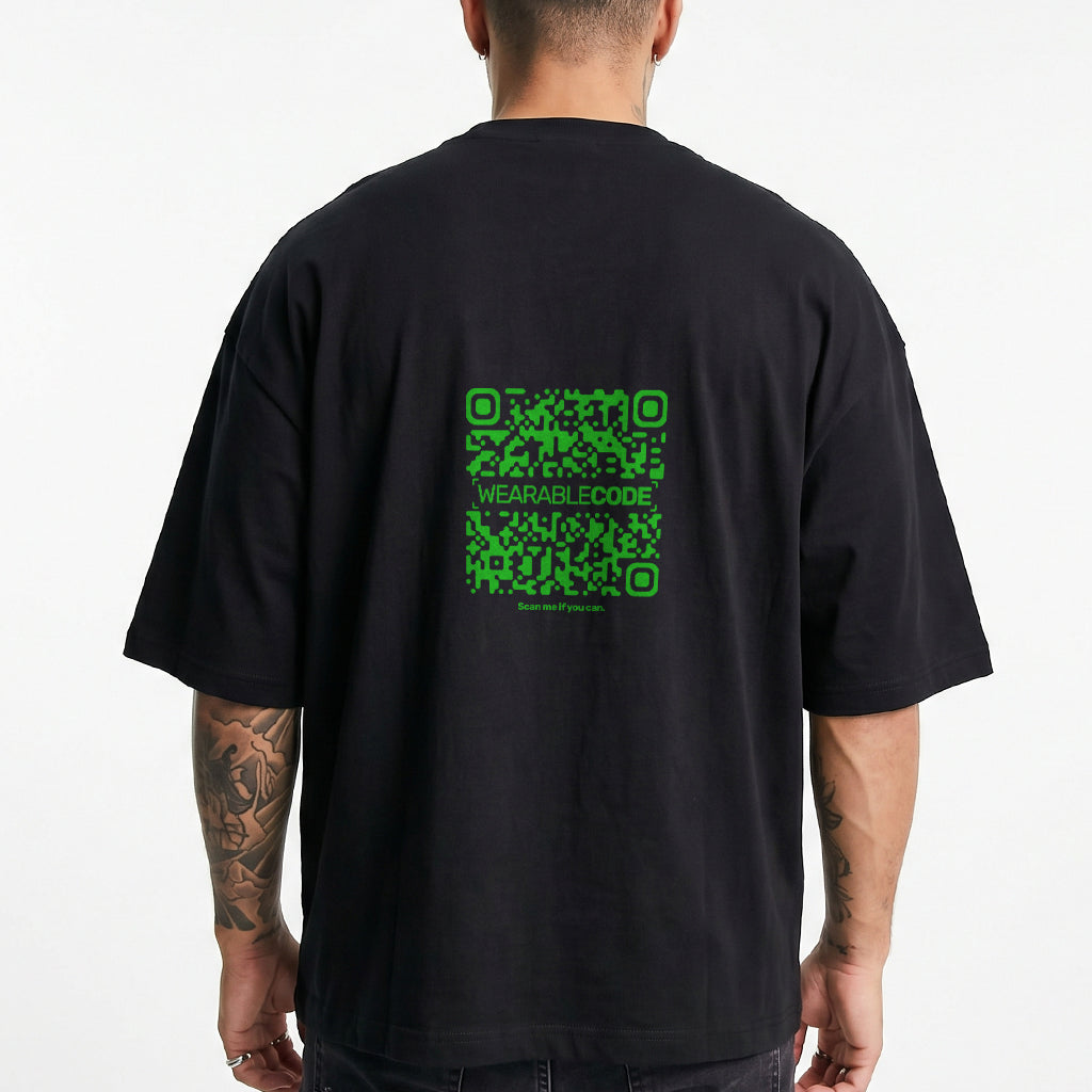 Flappy Code QR Loose Boxy Tee - Funny QR Code T-Shirt | WearableCode