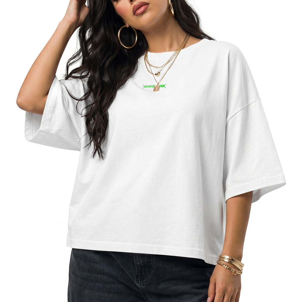 Flappy Code QR Loose Boxy Tee - Funny QR Code T-Shirt | WearableCode