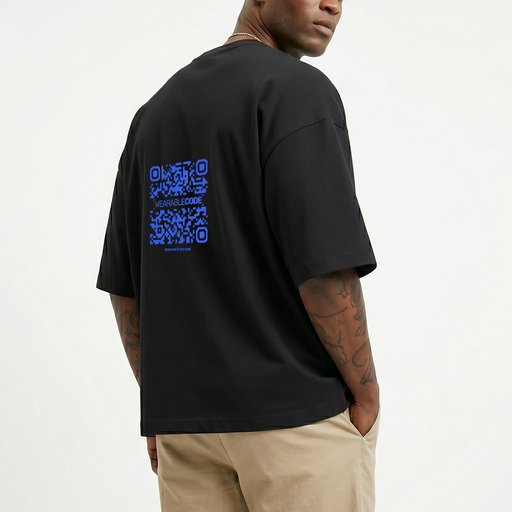 France Flag QR Loose Boxy Tee - Funny QR Code T-Shirt | WearableCode