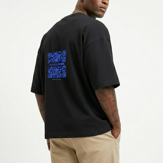 France Flag QR Loose Boxy Tee - Funny QR Code T-Shirt | WearableCode