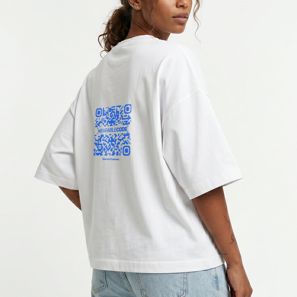 France Flag QR Loose Boxy Tee - Funny QR Code T-Shirt | WearableCode