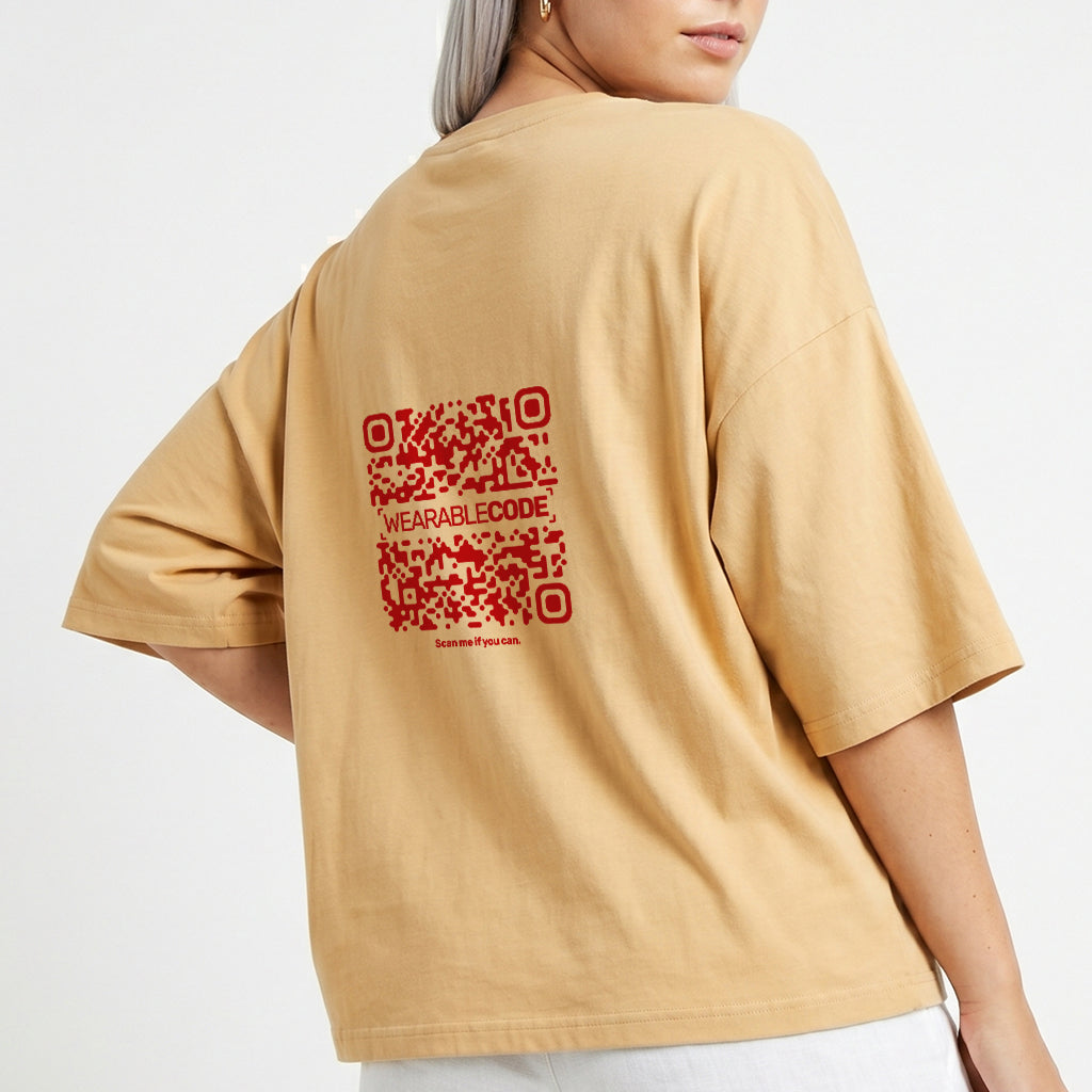 F You Cat QR Loose Boxy Tee - Funny QR Code T-Shirt | WearableCode