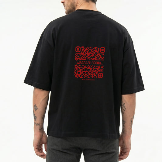 F You Cat QR Loose Boxy Tee - Funny QR Code T-Shirt | WearableCode