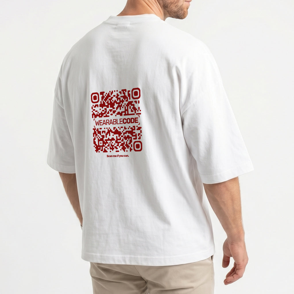 F You Cat QR Loose Boxy Tee - Funny QR Code T-Shirt | WearableCode