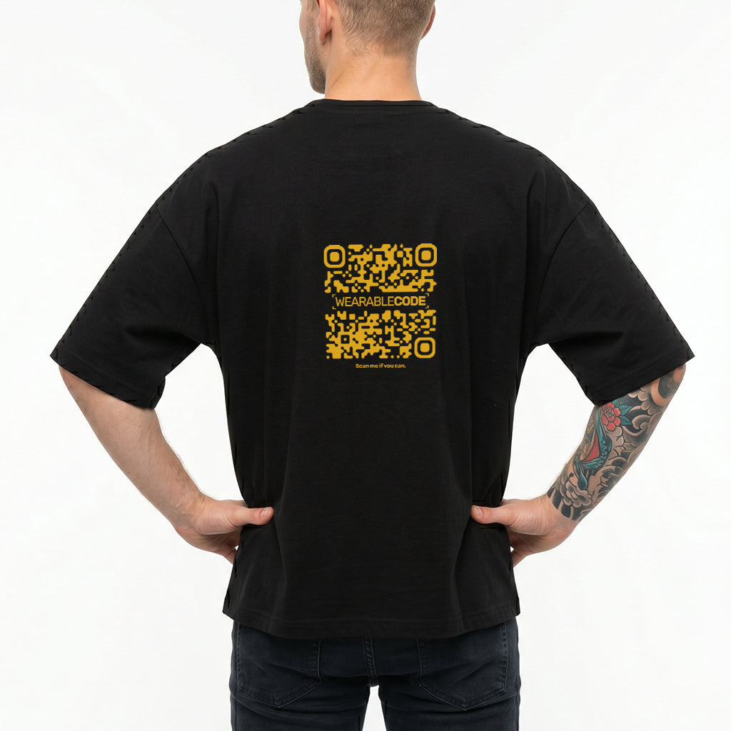 Germany Flag QR Loose Boxy Tee - Funny QR Code T-Shirt | WearableCode