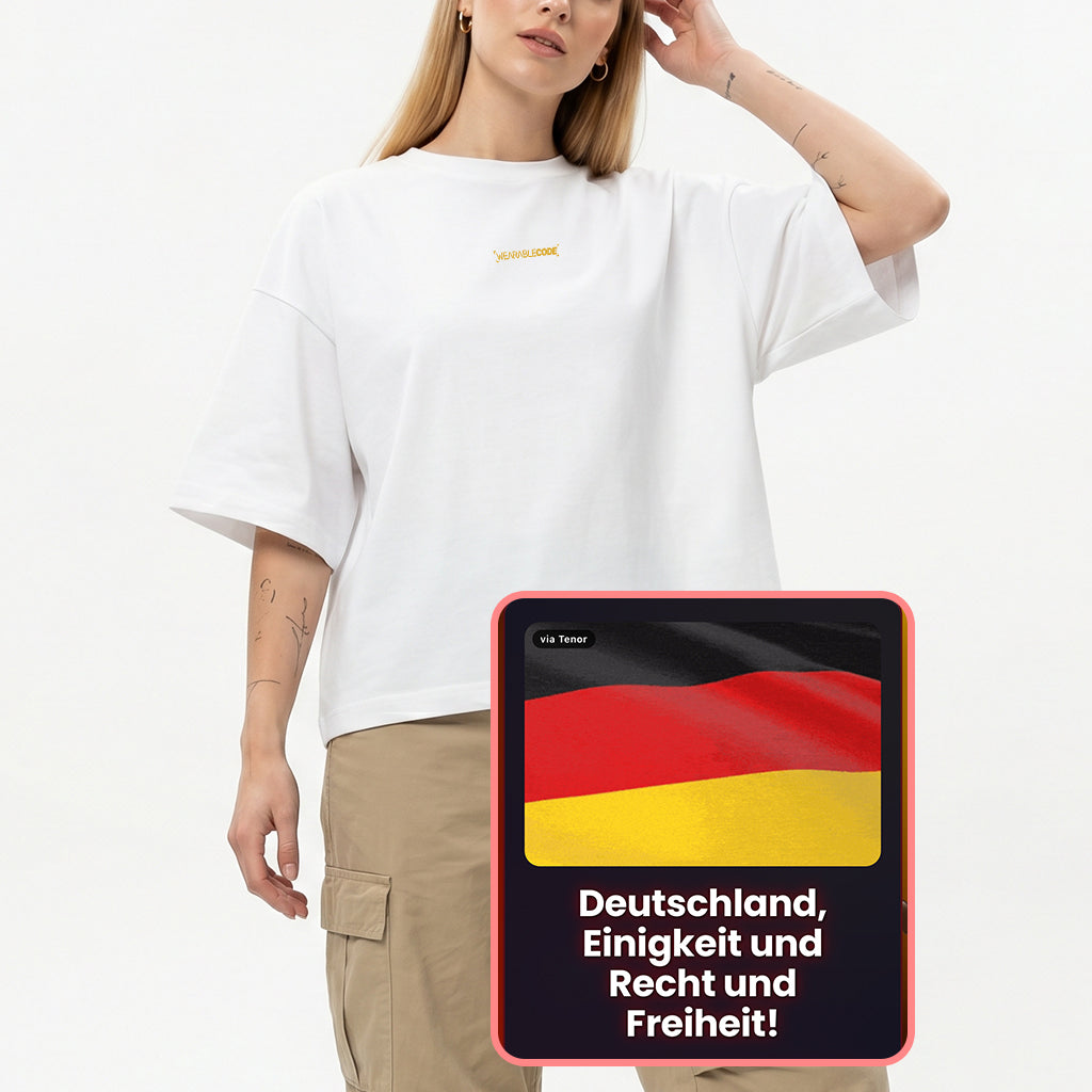 Germany Flag QR Loose Boxy Tee - Funny QR Code T-Shirt | WearableCode