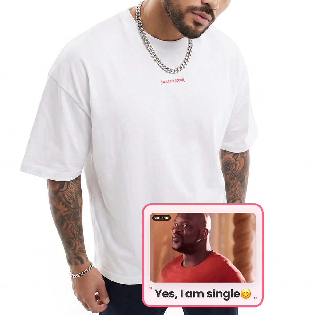 I'm Single QR Loose Boxy Tee - Funny QR Code T-Shirt | WearableCode
