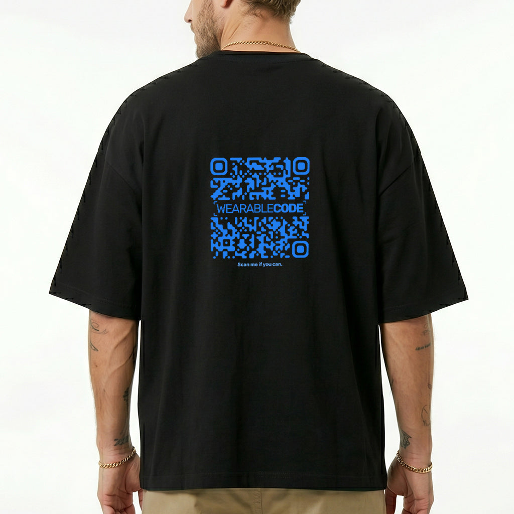 Israel Flag QR Loose Boxy Tee - Funny QR Code T-Shirt | WearableCode