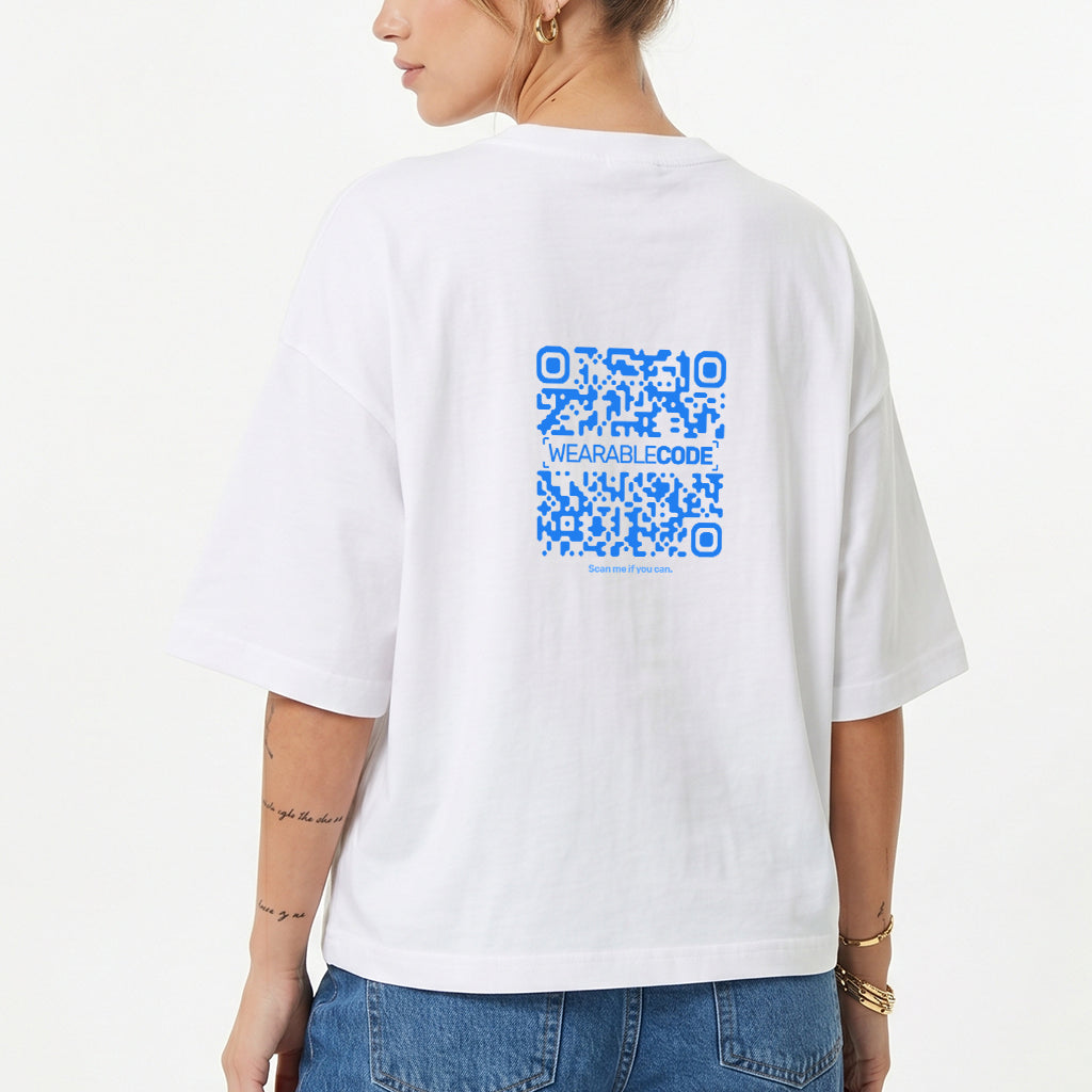 Israel Flag QR Loose Boxy Tee - Funny QR Code T-Shirt | WearableCode