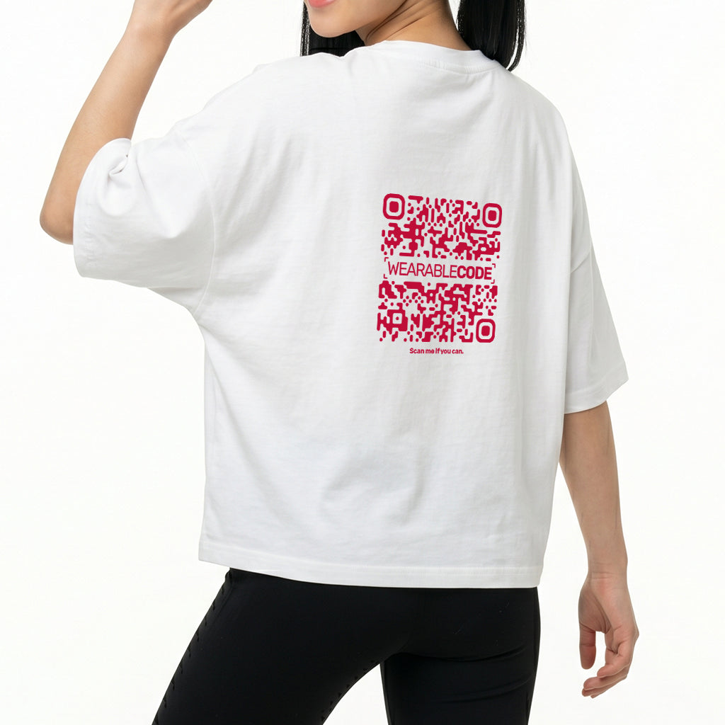 Japan Flag QR Loose Boxy Tee - Funny QR Code T-Shirt | WearableCode