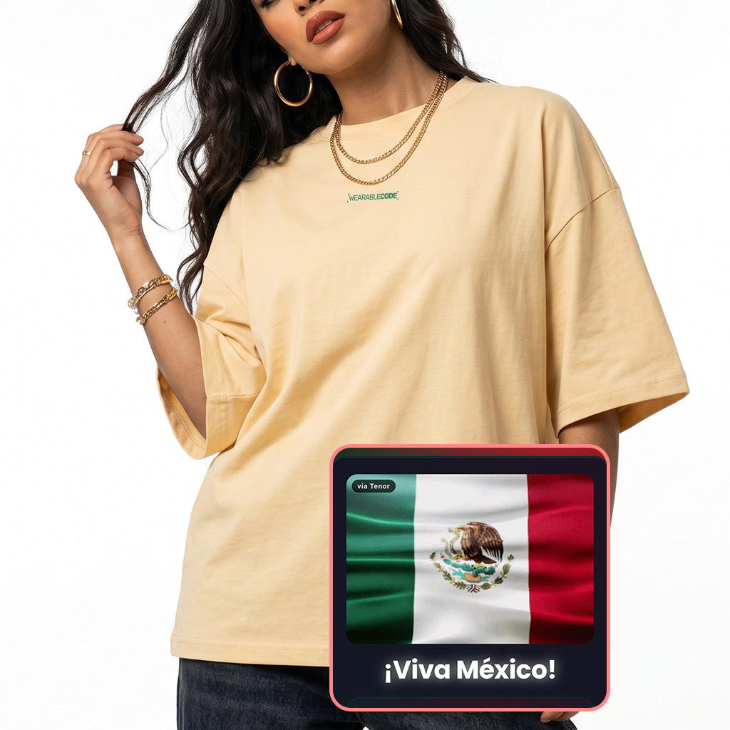 Mexico Flag QR Loose Boxy Tee - Funny QR Code T-Shirt | WearableCode