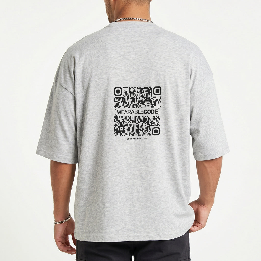 Miami Drive QR Loose Boxy Tee - Funny QR Code T-Shirt | WearableCode