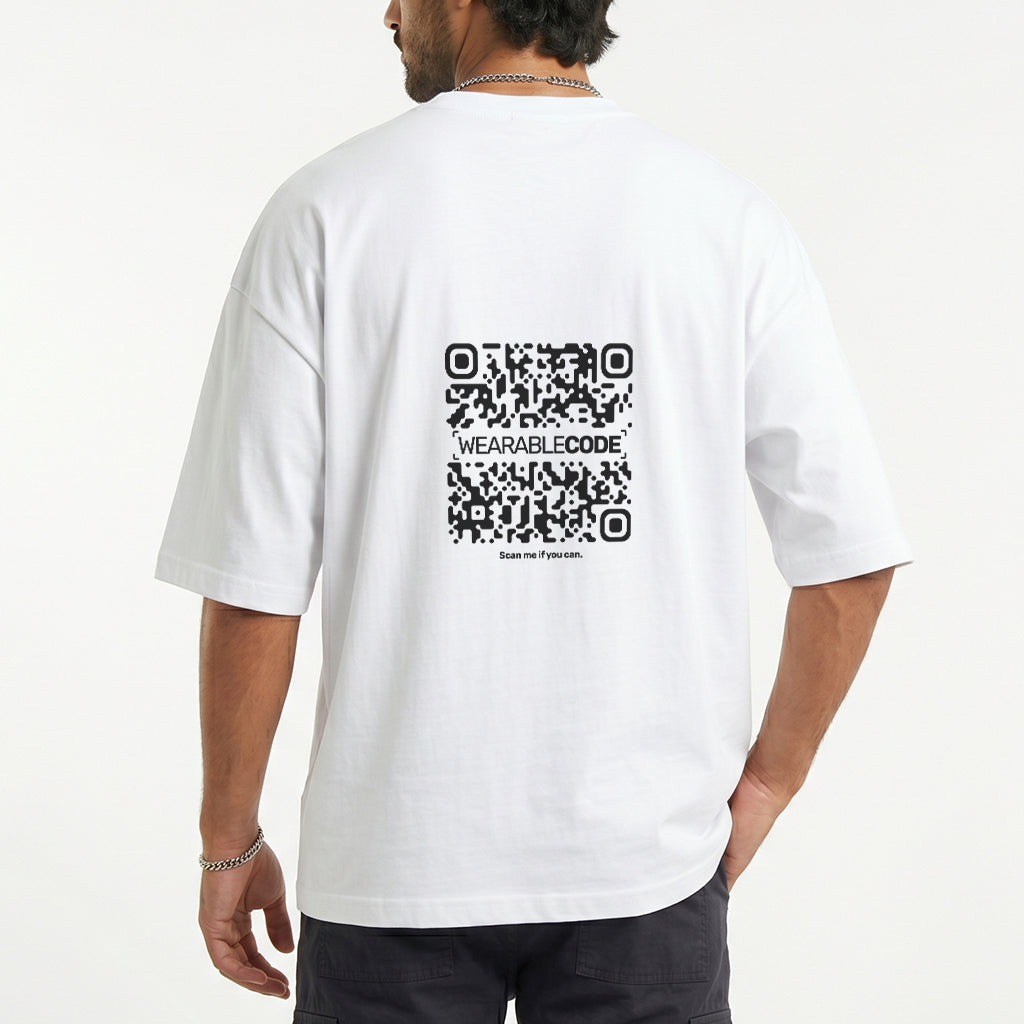 Miami Drive QR Loose Boxy Tee - Funny QR Code T-Shirt | WearableCode