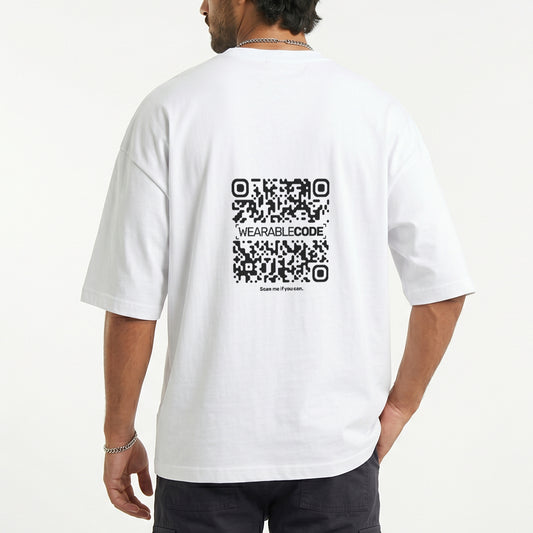 Miami Drive QR Loose Boxy Tee - Funny QR Code T-Shirt | WearableCode