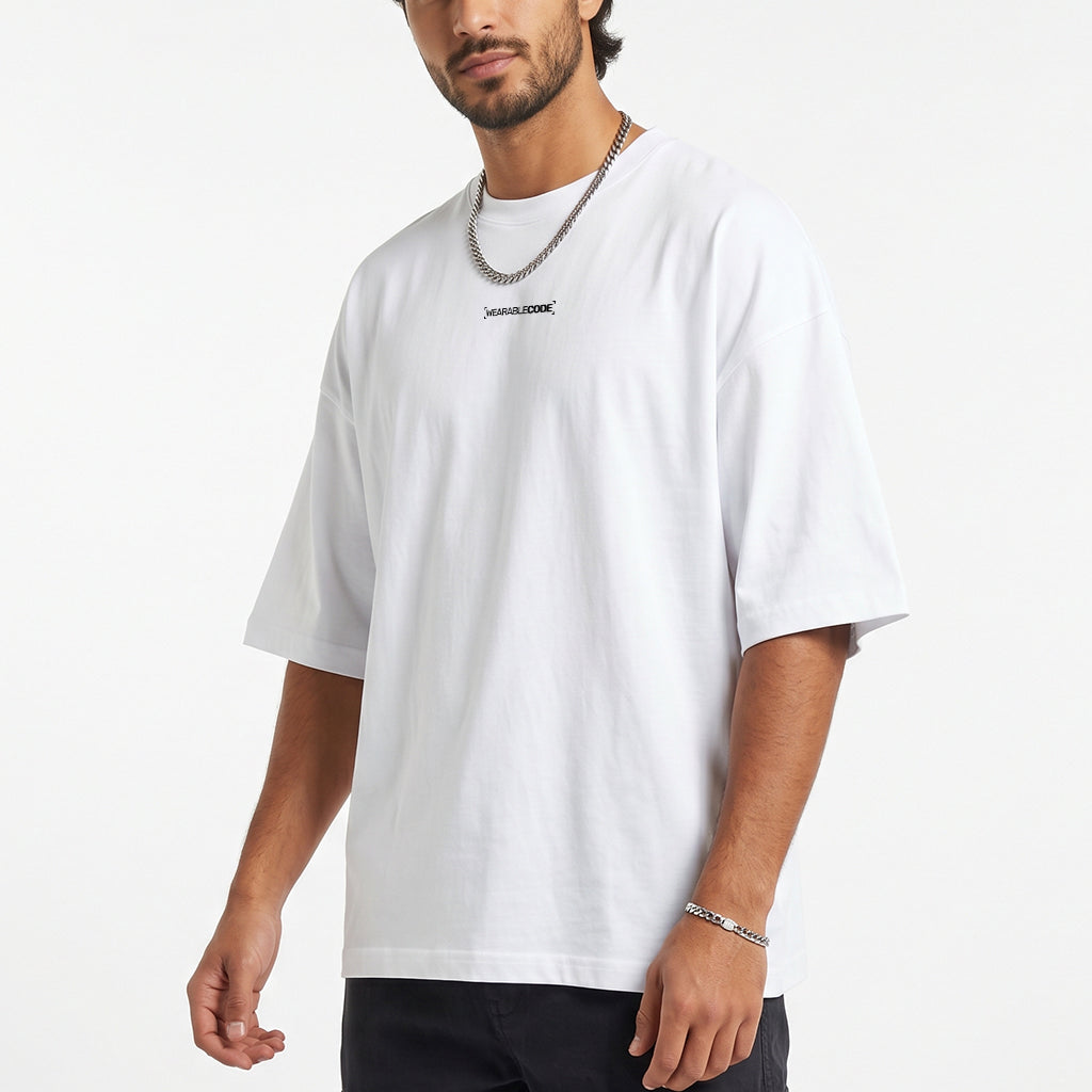 Miami Drive QR Loose Boxy Tee - Funny QR Code T-Shirt | WearableCode