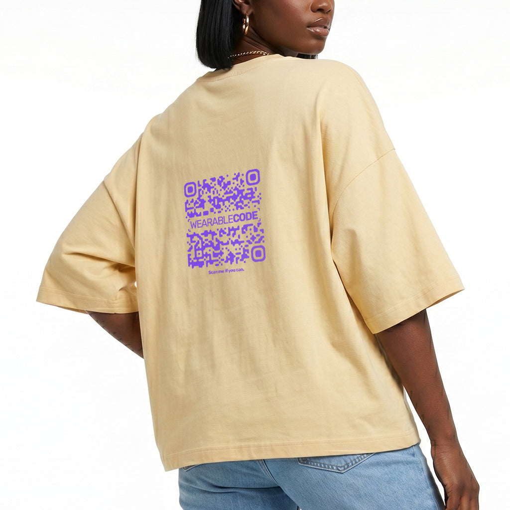 Rickroll QR Loose Boxy Tee - Funny QR Code T-Shirt | WearableCode