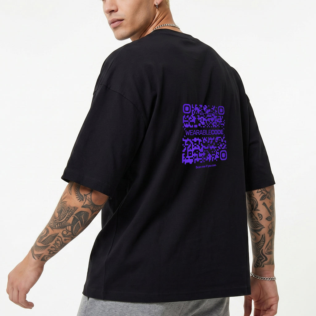 Rickroll QR Loose Boxy Tee - Funny QR Code T-Shirt | WearableCode