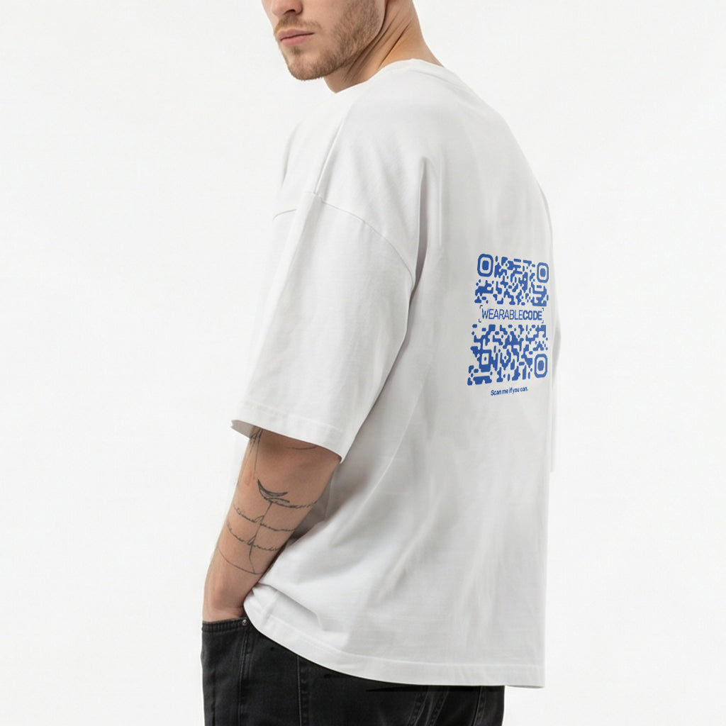 Russia Flag QR Loose Boxy Tee - Funny QR Code T-Shirt | WearableCode