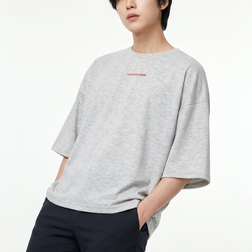 South Korea Flag QR Loose Boxy Tee - Funny QR Code T-Shirt | WearableCode