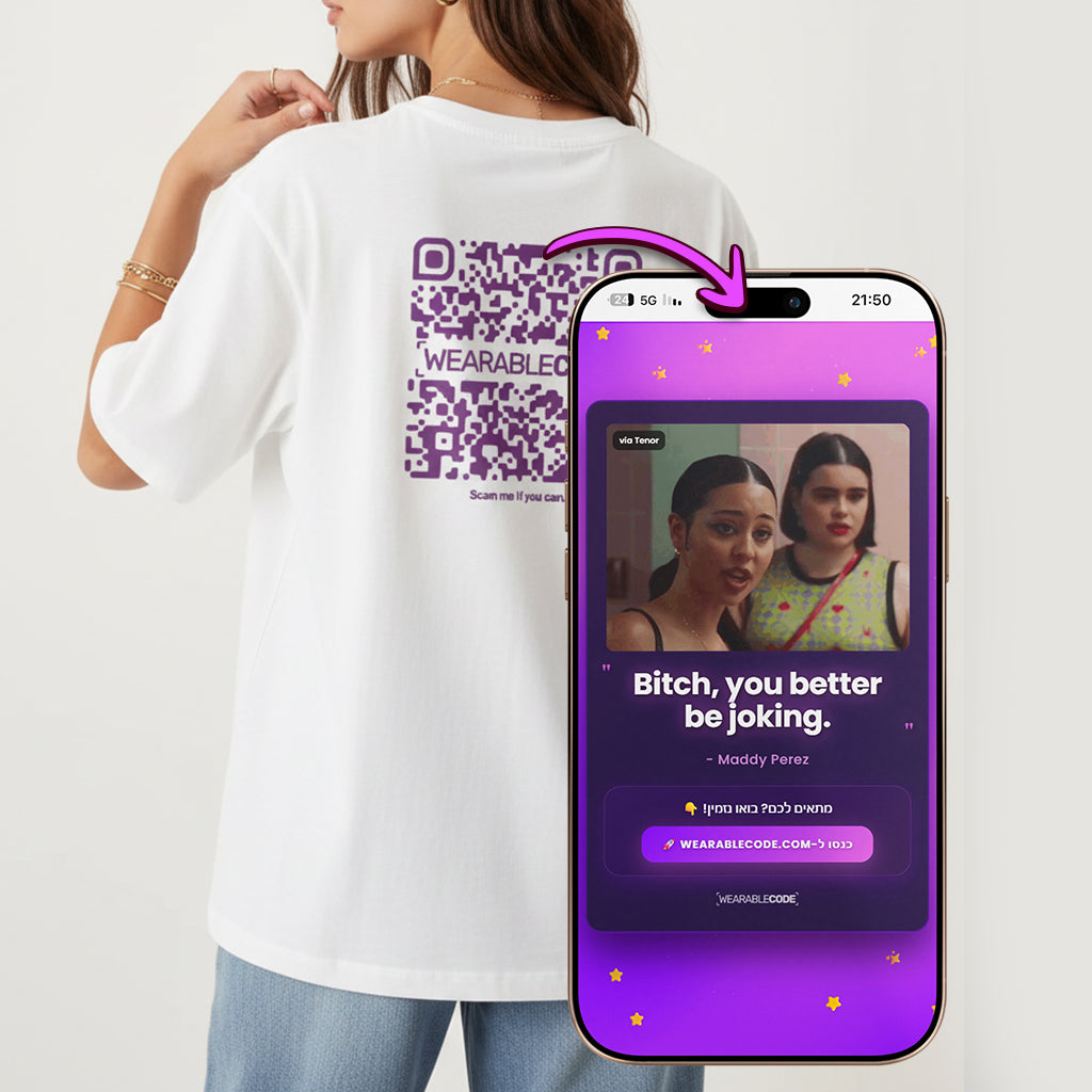 Bitch you better be joking QR Oversized T-Shirt