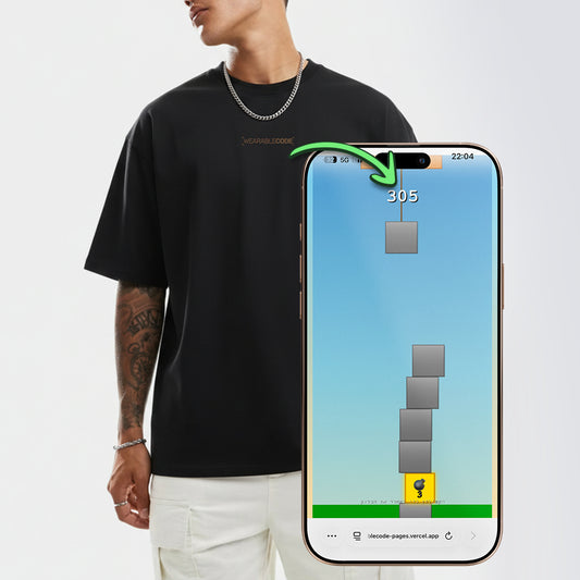 Tower Stack Game QR Oversized T-Shirt