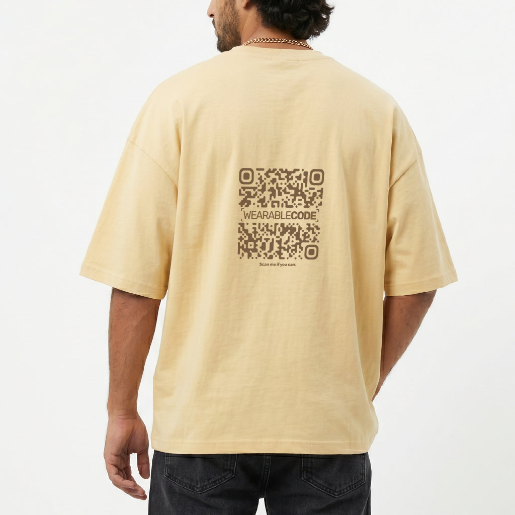 Tower Stack QR Loose Boxy Tee - Funny QR Code T-Shirt | WearableCode