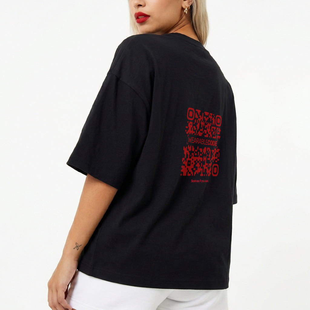Troll Face QR Loose Boxy Tee - Funny QR Code T-Shirt | WearableCode