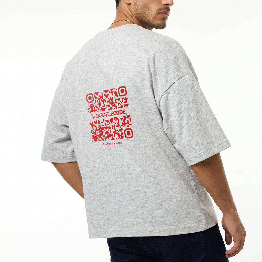 Troll Face QR Loose Boxy Tee - Funny QR Code T-Shirt | WearableCode