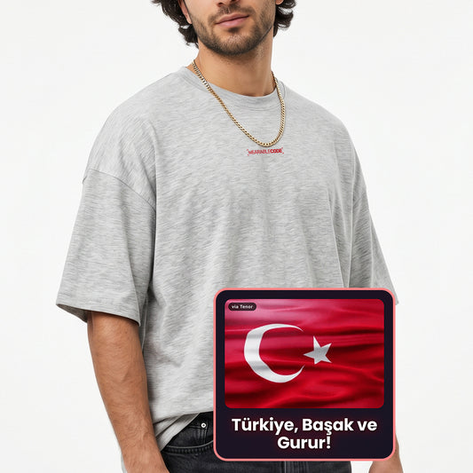 Turkey Flag QR Loose Boxy Tee - Funny QR Code T-Shirt | WearableCode