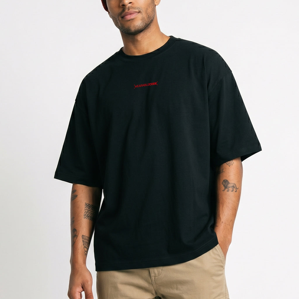 UK Flag QR Loose Boxy Tee - Funny QR Code T-Shirt | WearableCode