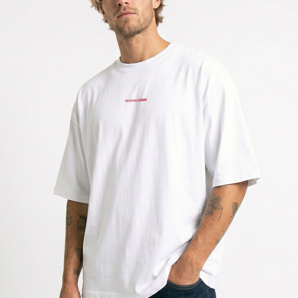 UK Flag QR Loose Boxy Tee - Funny QR Code T-Shirt | WearableCode