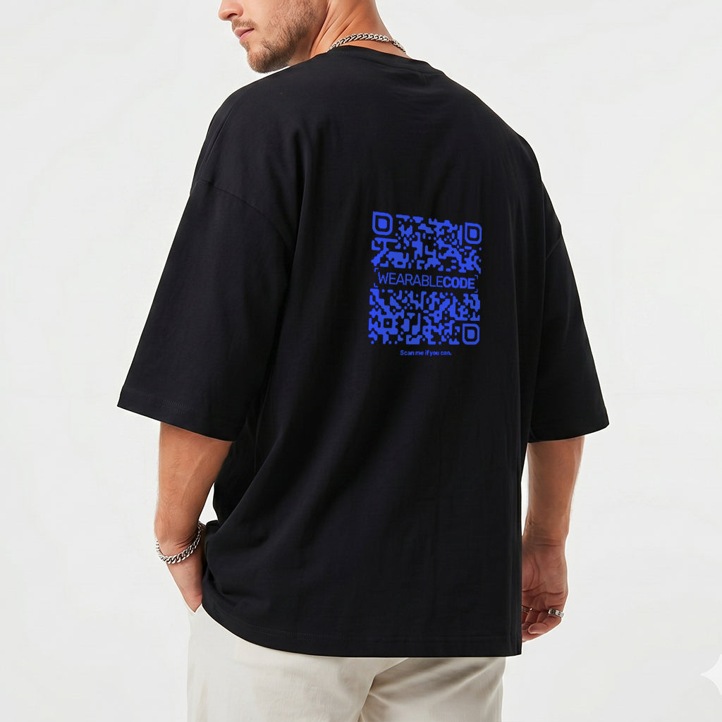 Why did you scan? QR Loose Boxy Tee - Funny QR Code T-Shirt | WearableCode