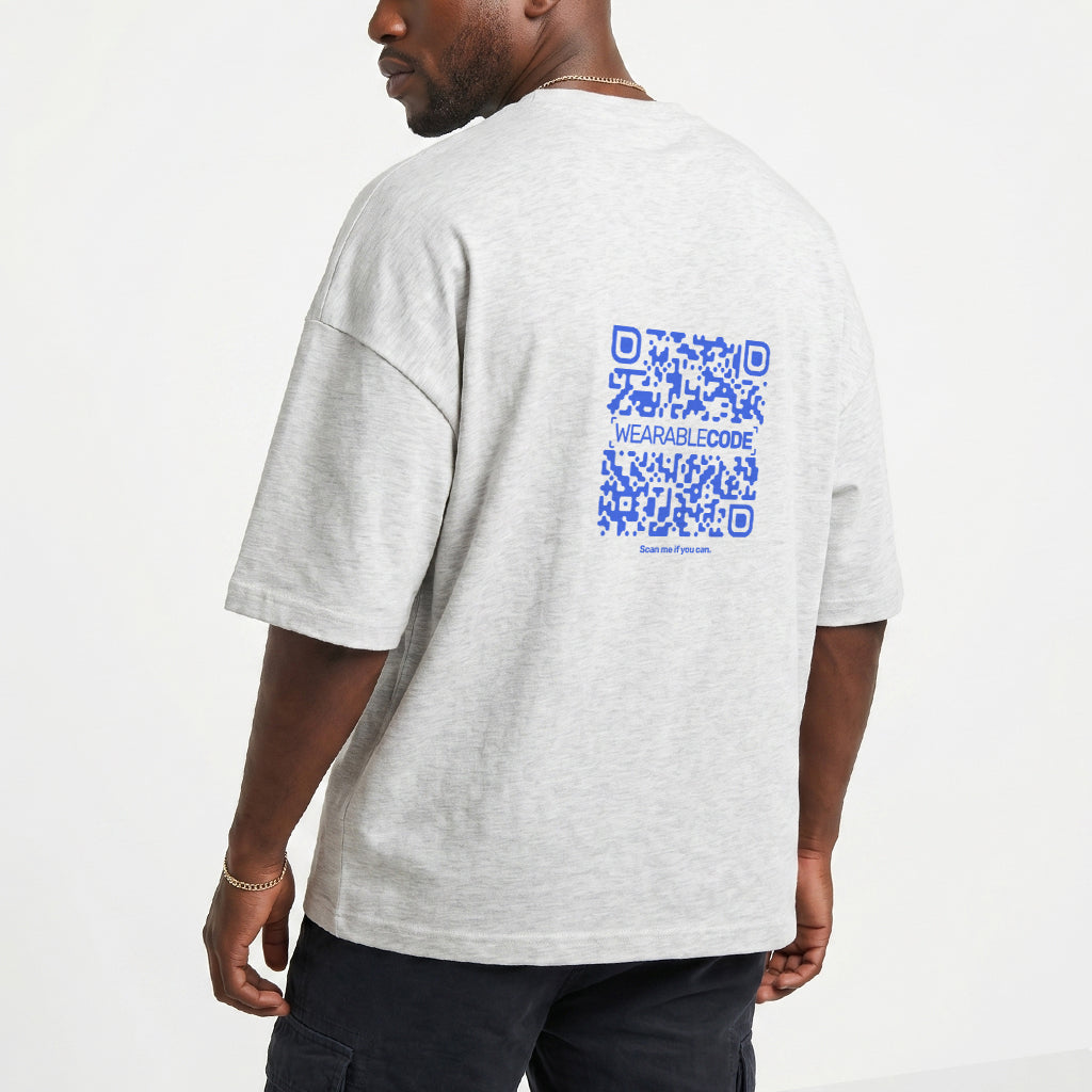 Why did you scan? QR Loose Boxy Tee - Funny QR Code T-Shirt | WearableCode