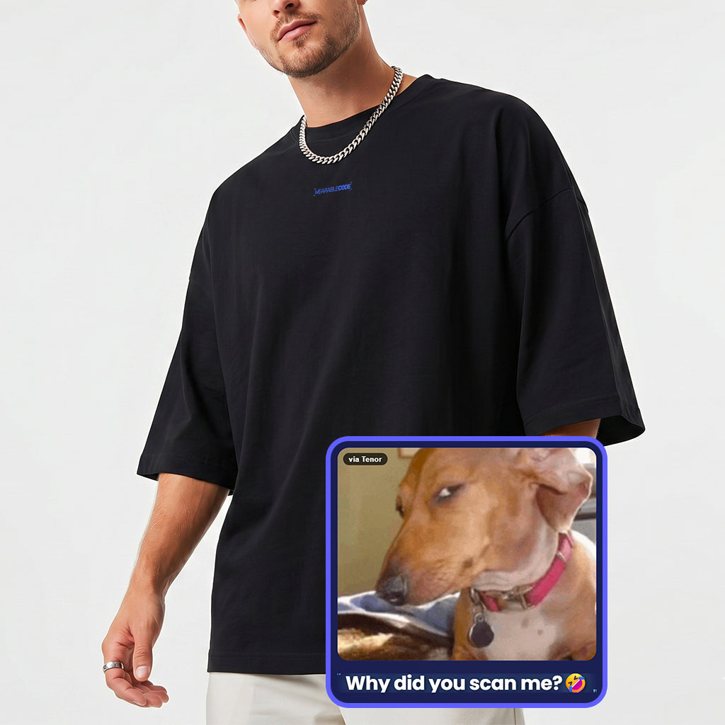 Why did you scan? QR Loose Boxy Tee - Funny QR Code T-Shirt | WearableCode