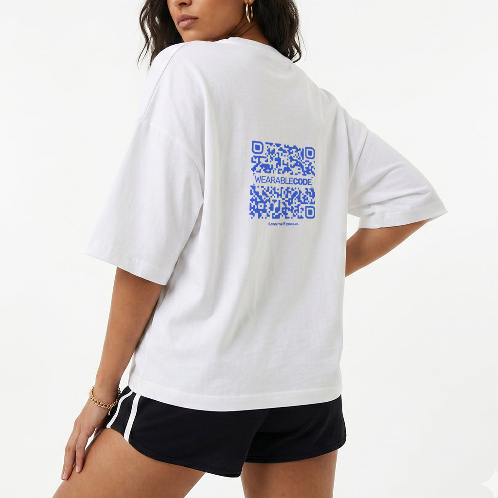 Why did you scan? QR Loose Boxy Tee - Funny QR Code T-Shirt | WearableCode