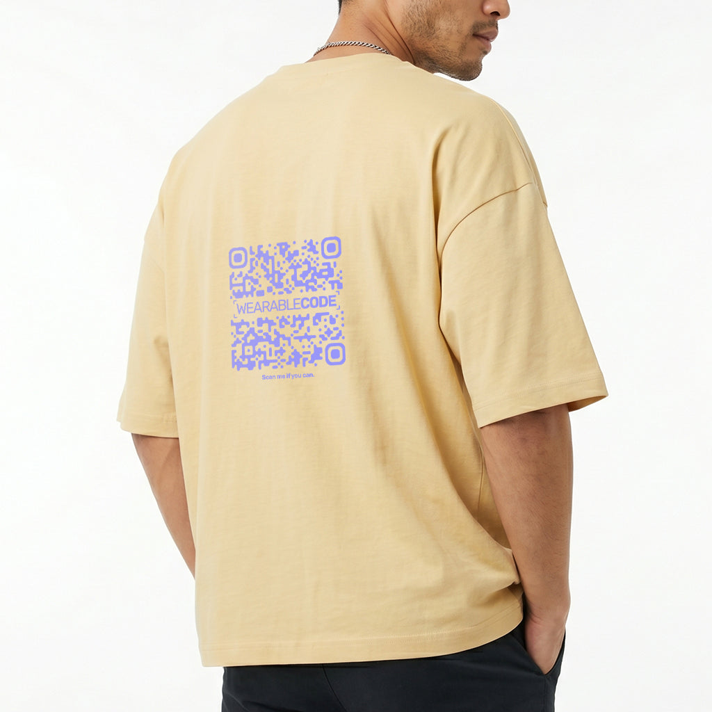 Wordle QR Loose Boxy Tee - Funny QR Code T-Shirt | WearableCode